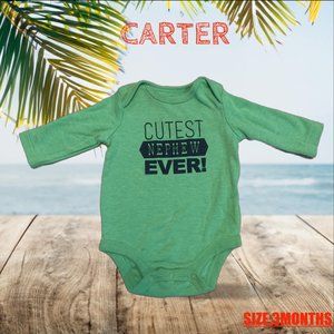 CARTERS GREEN COLOURD PRINTED BABY ONE PIECE BABY SUIT SIZE  3 MONTHS